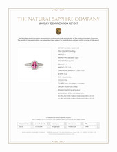 1.00 Ct. Pink Sapphire and Natural Diamond Pave Ring, 18K White Gold Scan Report
