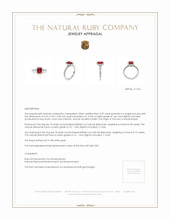 0.99 Ct. Ruby Natural Diamond Pave Ring, 18K White Gold Appraisal