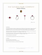 0.99 Ct. Ruby and Natural Diamond Pave Ring, 18K White Gold Appraisal