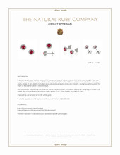 0.85&nbsp;Ct.Tw.Total Carat Weight Pinkish Red Ruby and Natural Diamond Studs Earrings, 18K White Gold Appraisal