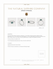 1.72 Ct. Bluish Green Sapphire Pave Ring, Platinum 950 Appraisal