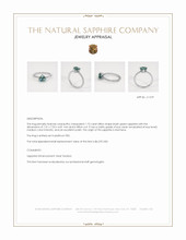 1.72 Ct. Bluish Green Sapphire Pave Ring, Platinum 950 Appraisal
