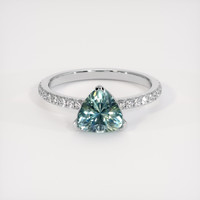 1.72 Ct. Bluish Green Sapphire Pave Ring, Platinum 950 Life Style