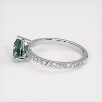 1.72 Ct. Bluish Green Sapphire Pave Ring, Platinum 950 Life Style