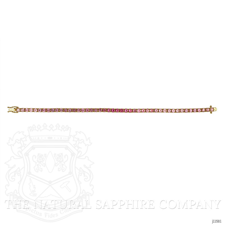 8.75 Ct.Tw. Pink Sapphire Tennis/Riviere Bracelet, 14K Yellow Gold