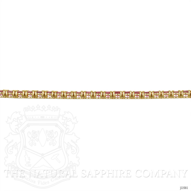 8.75 Ct.Tw. Pink Sapphire Tennis/Riviere Bracelet, 14K Yellow Gold