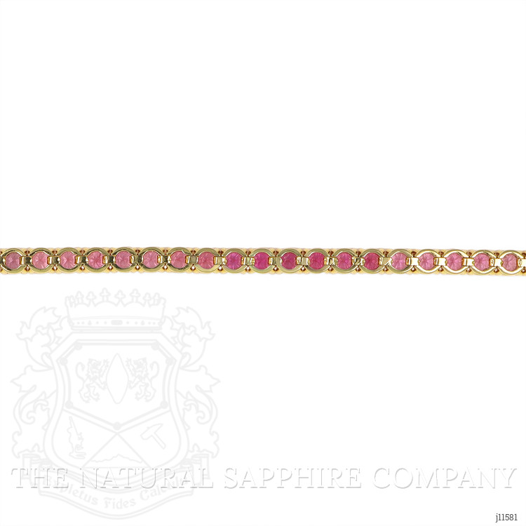 8.75 Ct.Tw. Pink Sapphire Tennis/Riviere Bracelet, 14K Yellow Gold