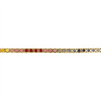 10.50 Ct.Tw. Multi Color Sapphire Tennis/Riviere Bracelet, 14K Yellow Gold Image