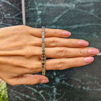 10.50 Ct.Tw. Multi Color Sapphire Tennis/Riviere Bracelet, 14K Yellow Gold Life Style