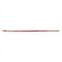 12.60 Ct.Tw. Pink Sapphire Tennis/Riviere Bracelet, 14K Yellow Gold Image
