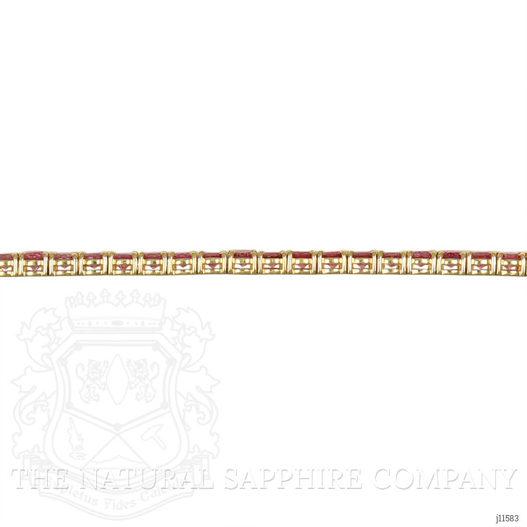 12.60 Ct.Tw. Pink Sapphire Tennis/Riviere Bracelet, 14K Yellow Gold