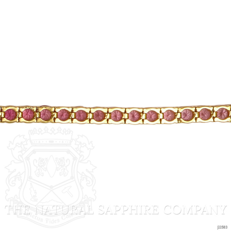 12.60 Ct.Tw. Pink Sapphire Tennis/Riviere Bracelet, 14K Yellow Gold