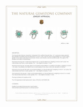 4.21 Ct. Paraiba Tourmaline Natural Diamond Pave Ring, Platinum 950 Appraisal