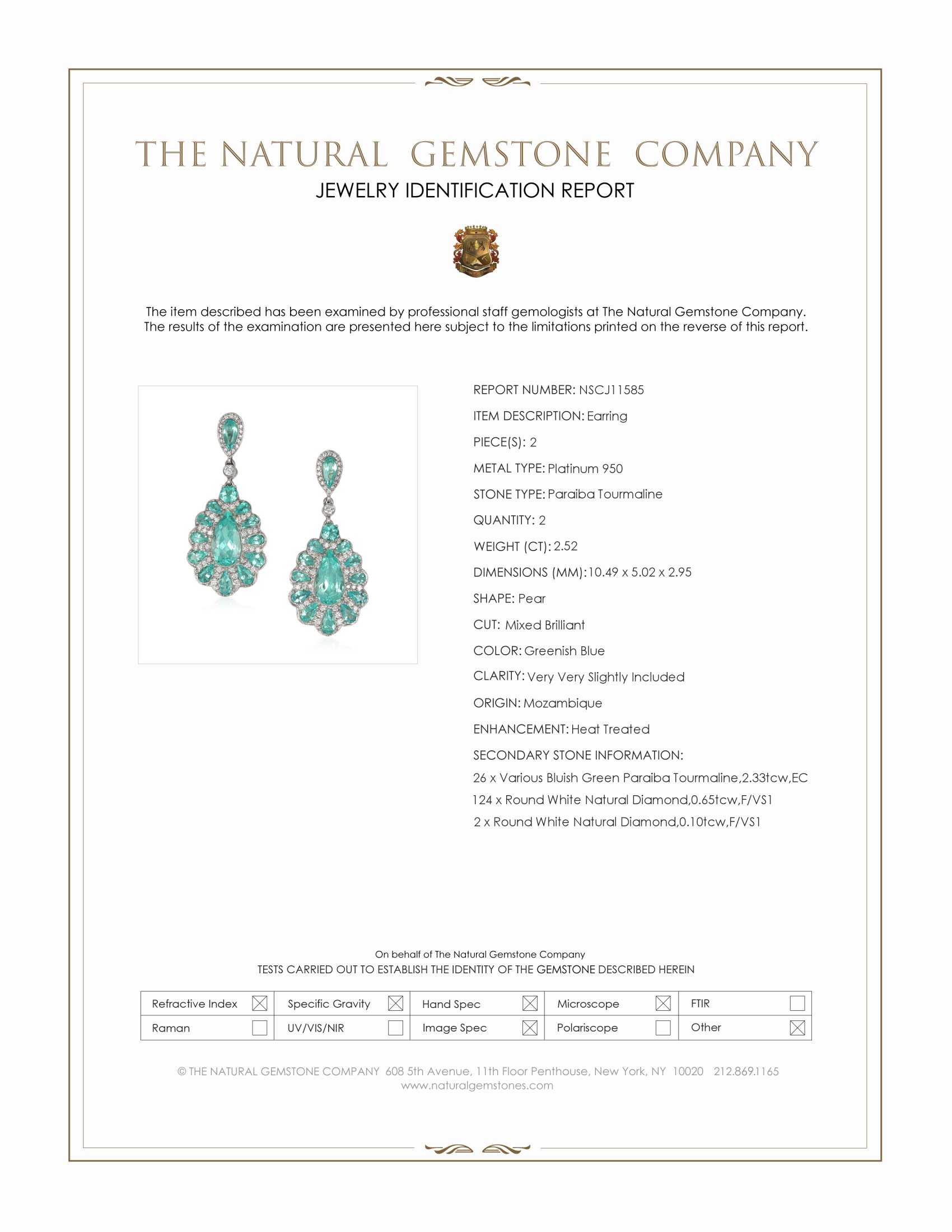 2.52 Ct.Tw. Mixed Paraiba Tourmaline and Natural Diamond Pave Earrings, Platinum 950