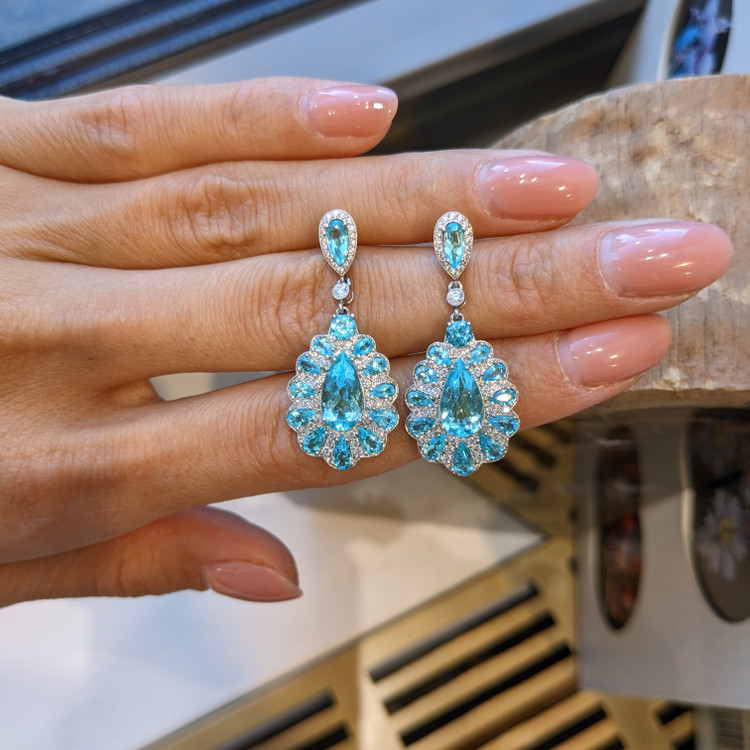 2.52 Ct.Tw. Paraiba Tourmaline Paraiba Tourmaline Studs Earrings, Platinum 950