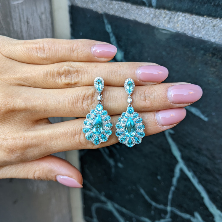 2.52 Ct.Tw. Paraiba Tourmaline Paraiba Tourmaline Studs Earrings, Platinum 950