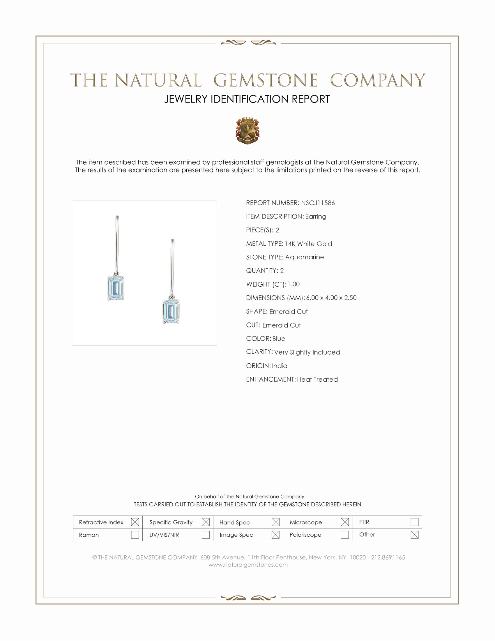 1.00 Ct.Tw. Aquamarine Drops Earrings, 14K White Gold