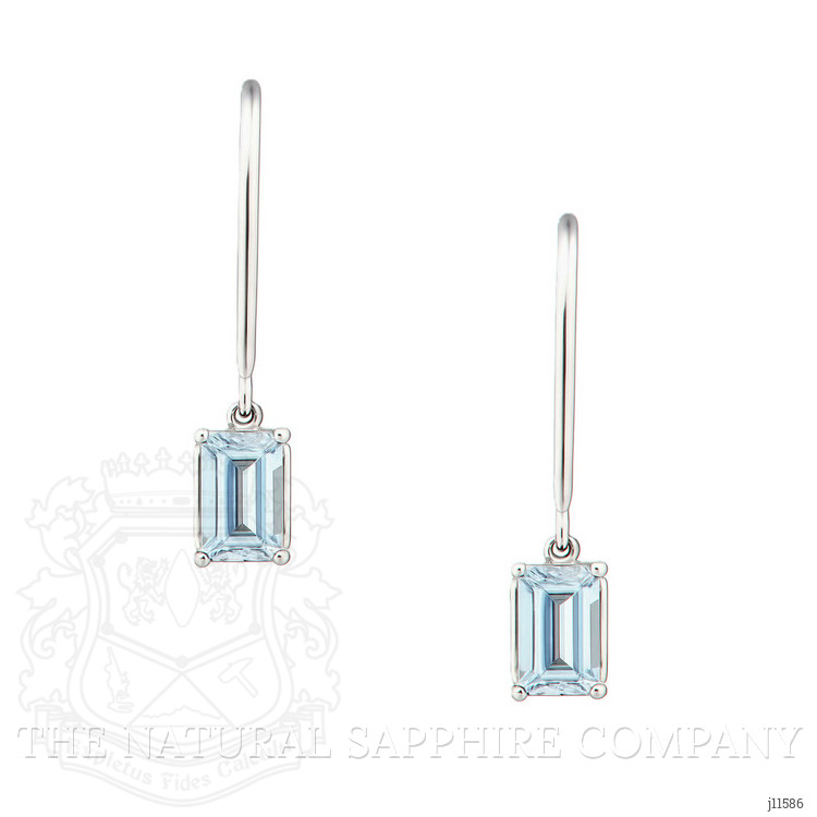 1.00 Ct.Tw. Aquamarine Drops Earrings, 14K White Gold