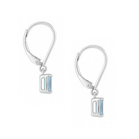 1.00 Ct.Tw. Aquamarine Drops Earrings, 14K White Gold Image