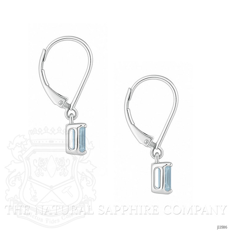 1.00 Ct.Tw. Aquamarine Drops Earrings, 14K White Gold