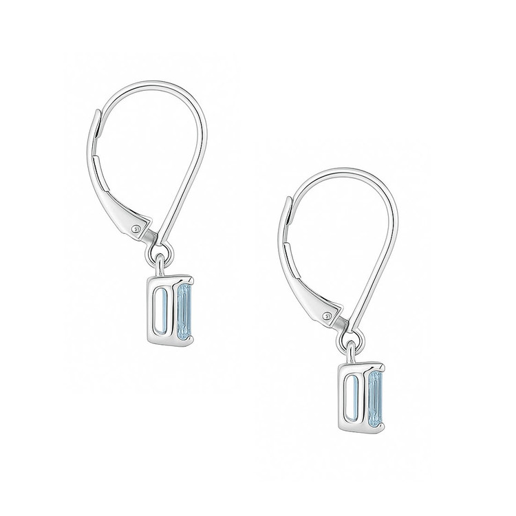 1.00 Ct.Tw. Aquamarine Drops Earrings, 14K White Gold