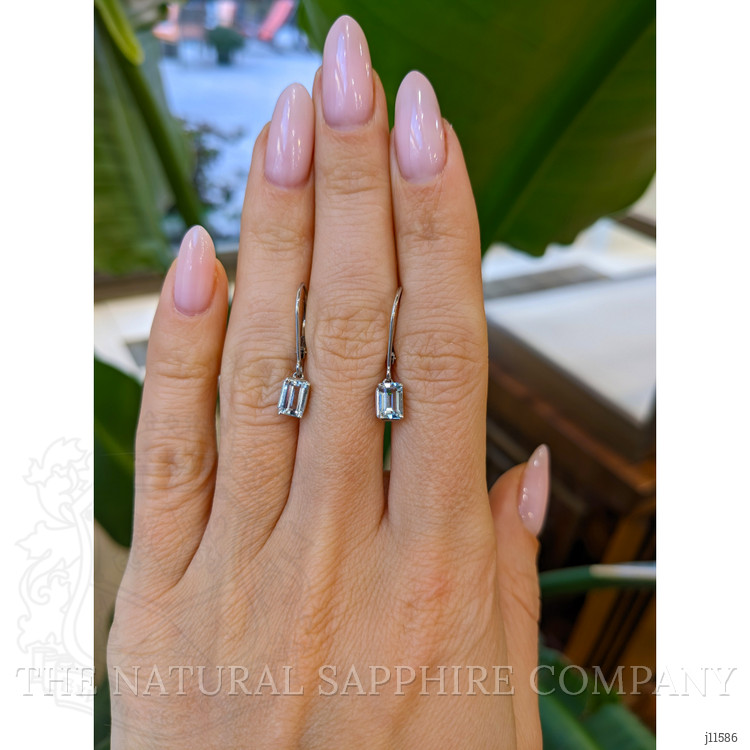 1.00 Ct.Tw. Aquamarine Drops Earrings, 14K White Gold