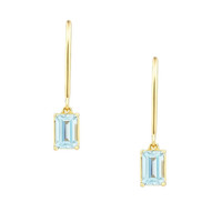 1.00 Ct.Tw. Aquamarine 14K Yellow Gold earring