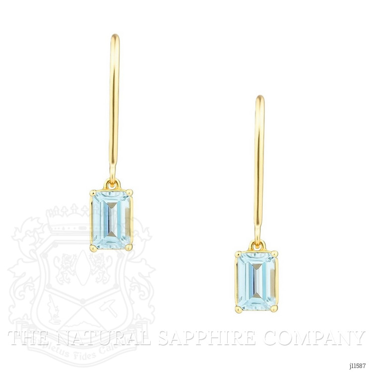 1.00 Ct.Tw. Aquamarine Drops Earrings, 14K Yellow Gold