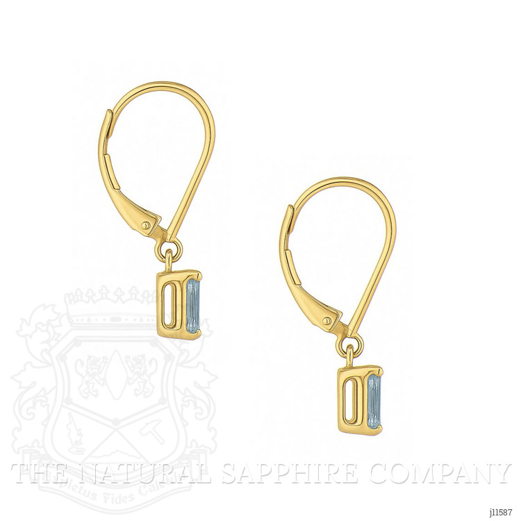 1.00 Ct.Tw. Aquamarine Drops Earrings, 14K Yellow Gold