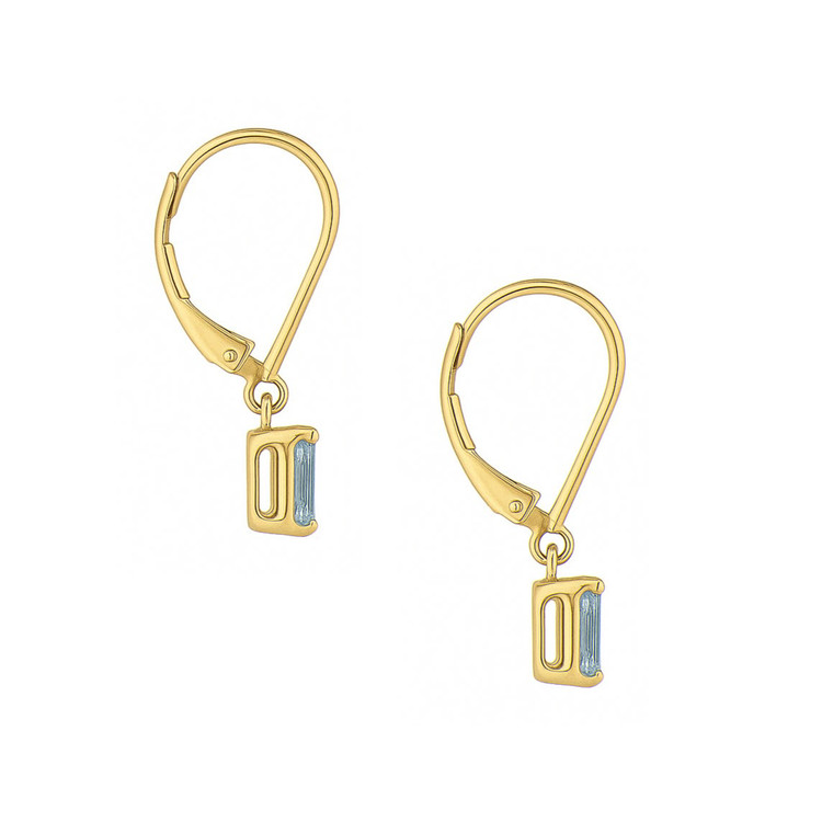 1.00 Ct.Tw. Aquamarine Drops Earrings, 14K Yellow Gold