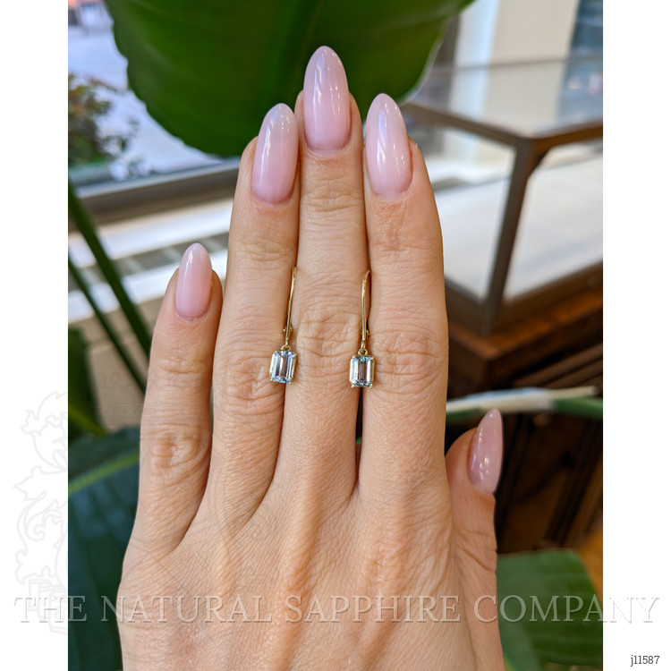 1.00 Ct.Tw. Aquamarine Drops Earrings, 14K Yellow Gold