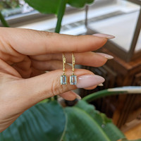 1.00 Ct.Tw. Aquamarine Drops Earrings, 14K Yellow Gold Life Style