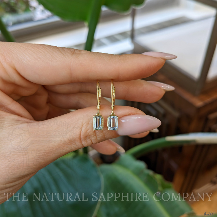 1.00 Ct.Tw. Aquamarine Drops Earrings, 14K Yellow Gold