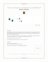 1.39 Ct.Tw. Emerald Natural Diamond Studs Earrings, 14K Yellow Gold Appraisal