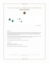 1.39 Ct.Tw. Emerald Natural Diamond Studs Earrings, 14K White Gold Appraisal