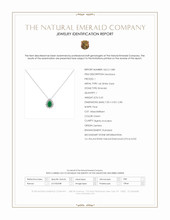 0.65 Ct. Emerald and Natural Diamond Halo Necklace, 14K White Gold Scan Report
