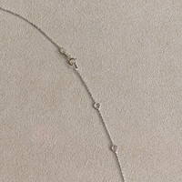 0.55 Ct. Emerald and Natural Diamond Accent Stones Necklace, 14K White Gold Image