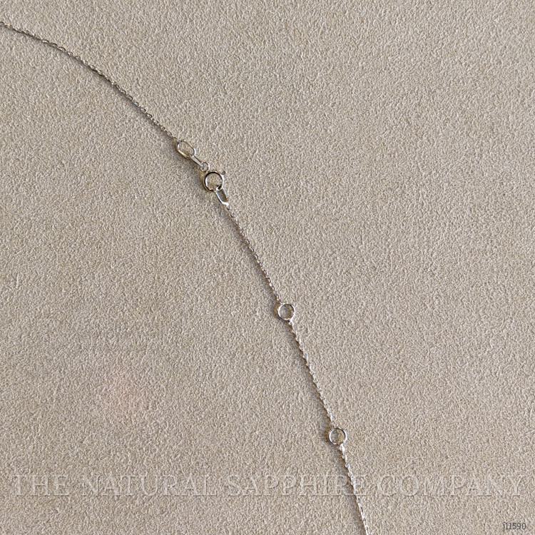 0.55 Ct. Emerald and Natural Diamond Accent Stones Necklace, 14K White Gold