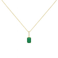 1.22 Ct. Emerald 14K Yellow Gold necklace