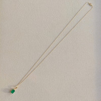 1.22 Ct. Emerald Natural Diamond Pave Necklace, 14K Yellow Gold Image