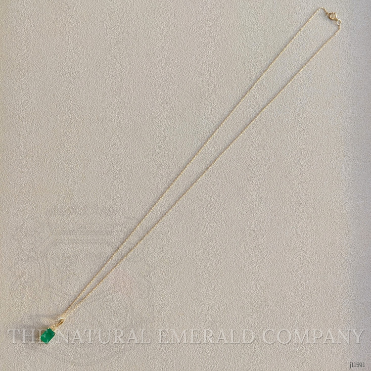 1.22 Ct. Emerald Natural Diamond Pave Necklace, 14K Yellow Gold