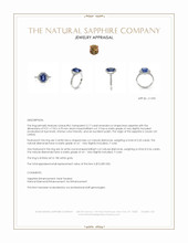 3.17 Ct. Blue Sapphire and Natural Diamond Pave Ring, 18K White Gold Appraisal