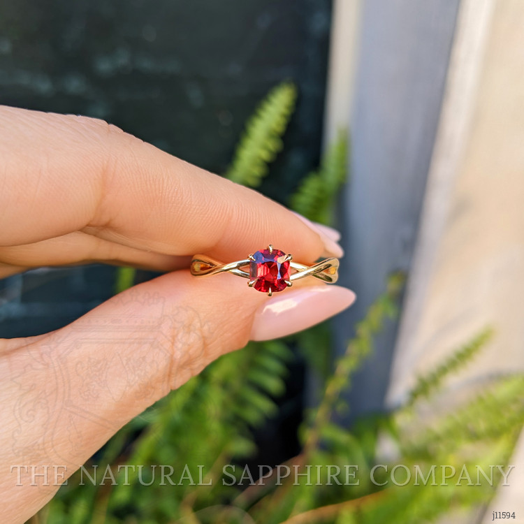 0.93 Ct. Spinel Solitaire Ring, 18K Yellow Gold