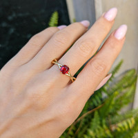 0.93 Ct. Spinel Solitaire Ring, 18K Yellow Gold Life Style