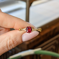 0.93 Ct. Spinel Solitaire Ring, 18K Yellow Gold Life Style