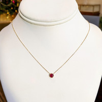 0.56 Ct. Ruby Bezel Necklace, 14K Yellow Gold Image