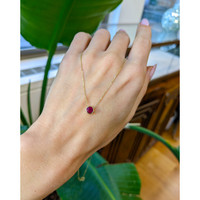 0.56 Ct. Ruby Bezel Necklace, 14K Yellow Gold Life Style