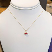 0.39 Ct. Ruby Pave Pendant, 14K Yellow Gold Image
