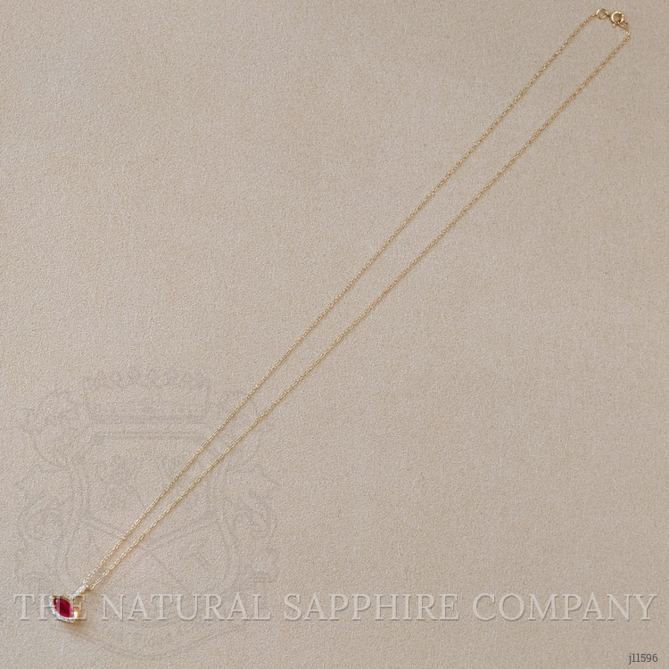 0.39 Ct. Ruby Pave Pendant, 14K Yellow Gold