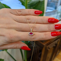 0.39 Ct. Ruby Pave Pendant, 14K Yellow Gold Life Style